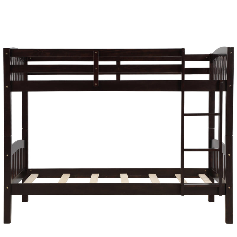 Twin Over Twin Bunk Bed with Ladder,Espresso ( OLD SKU: LP000066AAP)