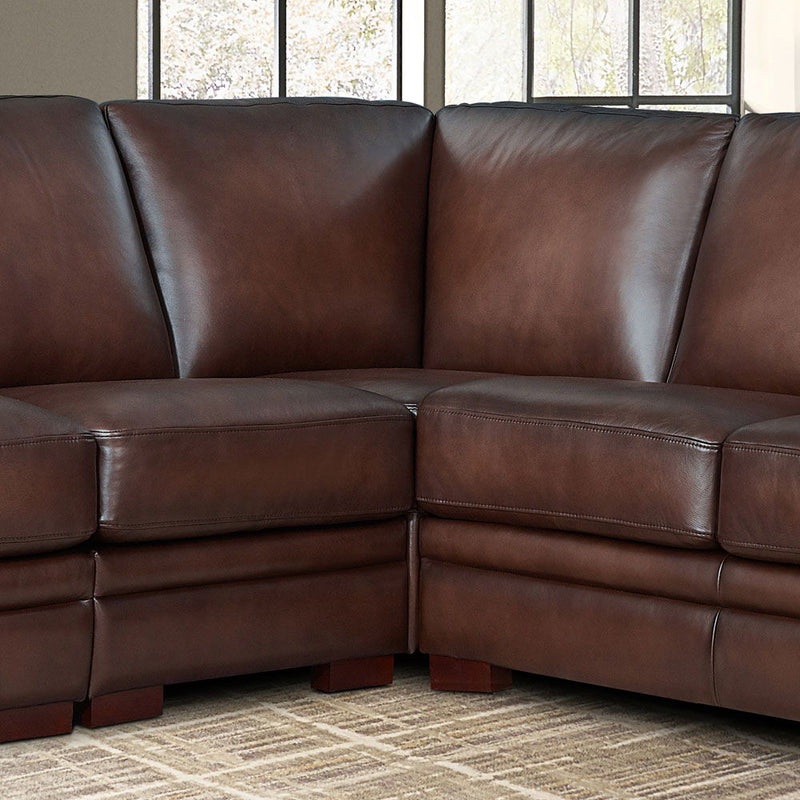 Brookfield - Leather L-Shaped Convertible Sectional