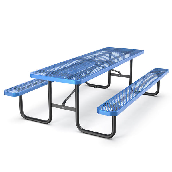 Metal Expanded Rectangular Picnic Table - Blue