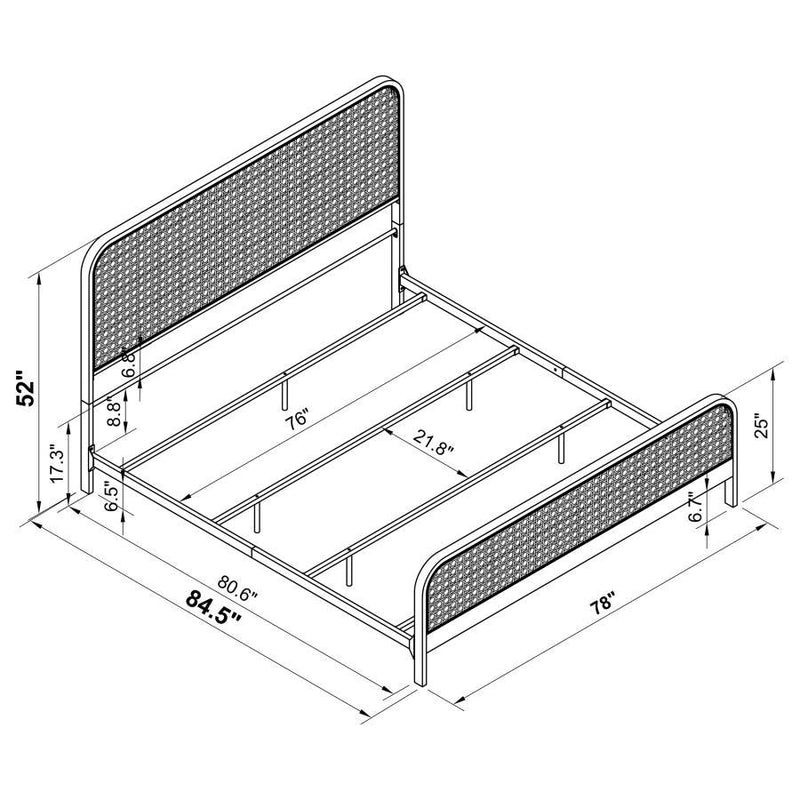 Lanewood - Open Cane Rattan Metal Bed