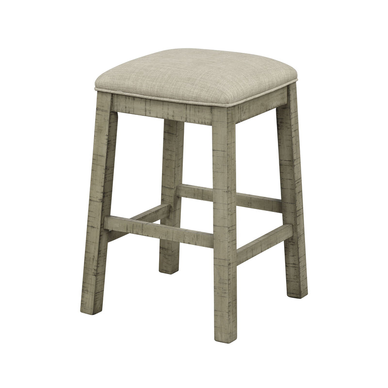 Topmax - 4 Pieces Counter Height Table With Fabric Padded Stools, Rustic Bar Dining Set With Socket