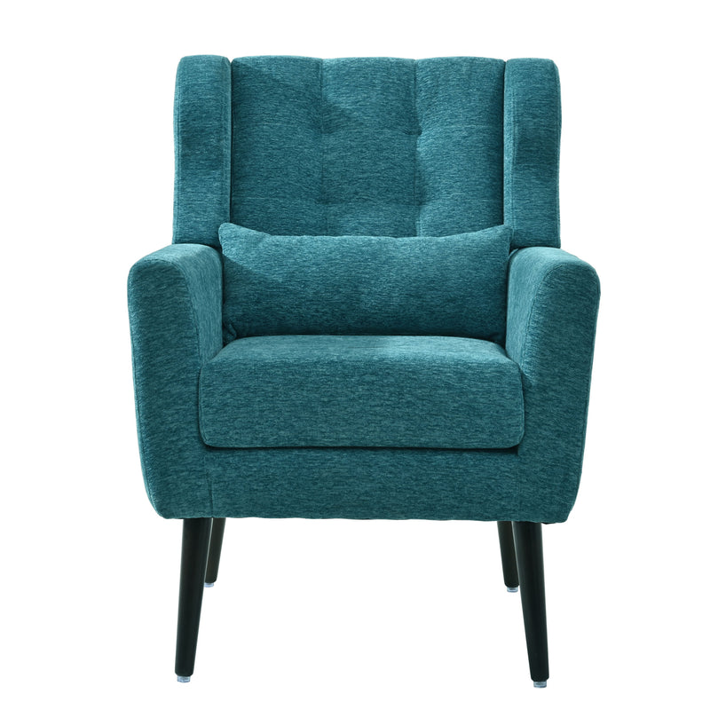 Modern Accent Chair Upholstered Foam Filled Living Room Chairs Comfy Reading Chair Mid-Century Modern Chair With Chenille Fabric Lounge Arm Chairs Armchair For Living Room Bedroom