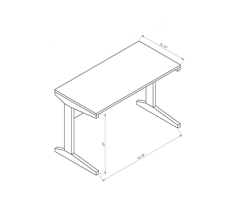 Laptop Desk With I-Shaped Legs, Spacious Desktop - White Oak