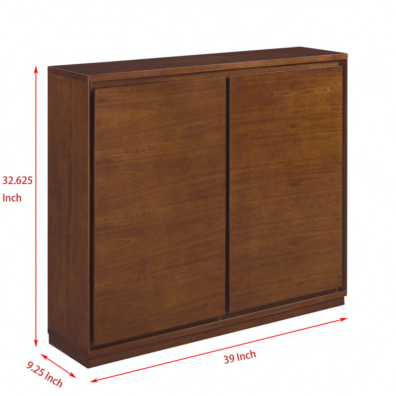 Sideboard, Buffet Cabinet With 2 Outlet Holes, Storage Cabinet For Entryway, Hallway, Living Room, Kitchen, Dining Room, Bedroom - Walnut