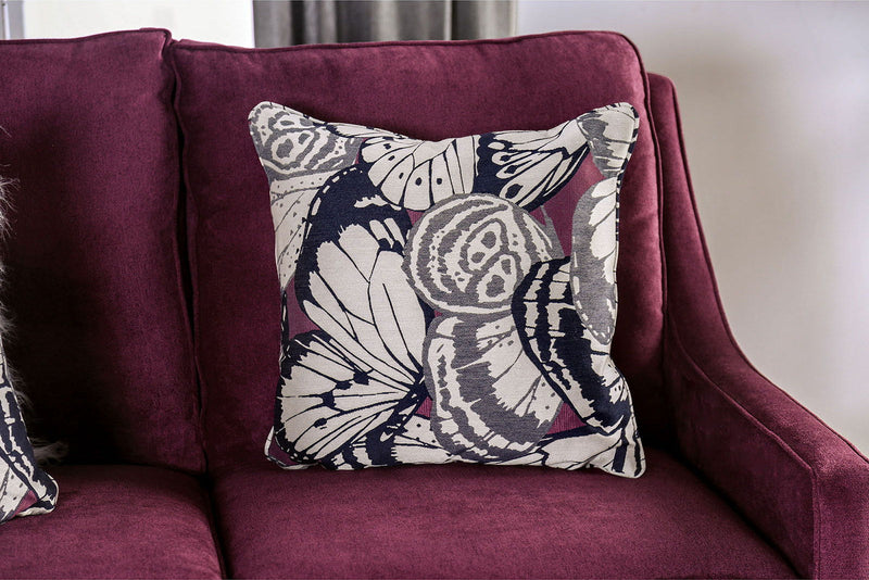 Jillian - Sofa - Plum / Ivory / White