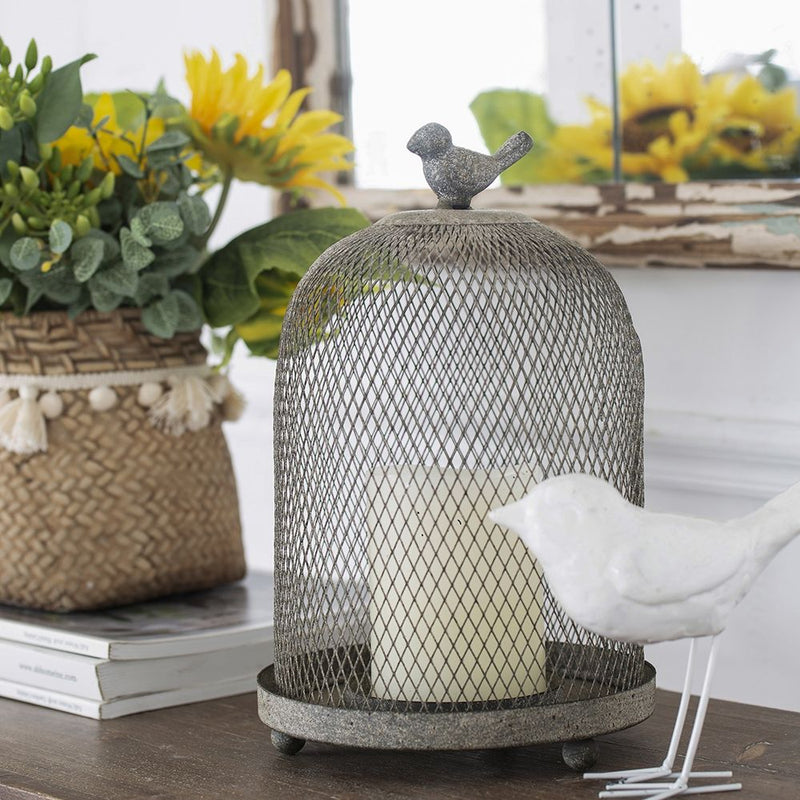 Ophira Sparrow Mesh Candle Holders (Set of 2) - Antique Gray