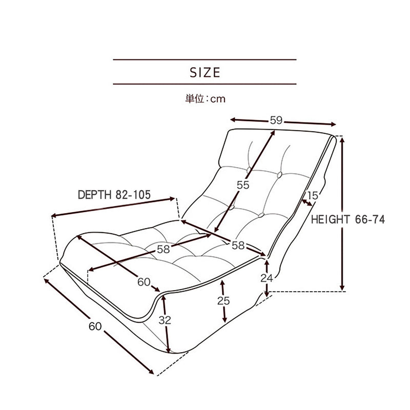 Reclining Japanese Chair Lazy Sofa Tatami Balcony Adjustable Chair