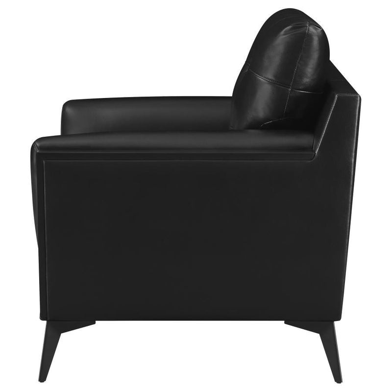 Moira - Upholstered Tufted Chair With Track Arms - Black