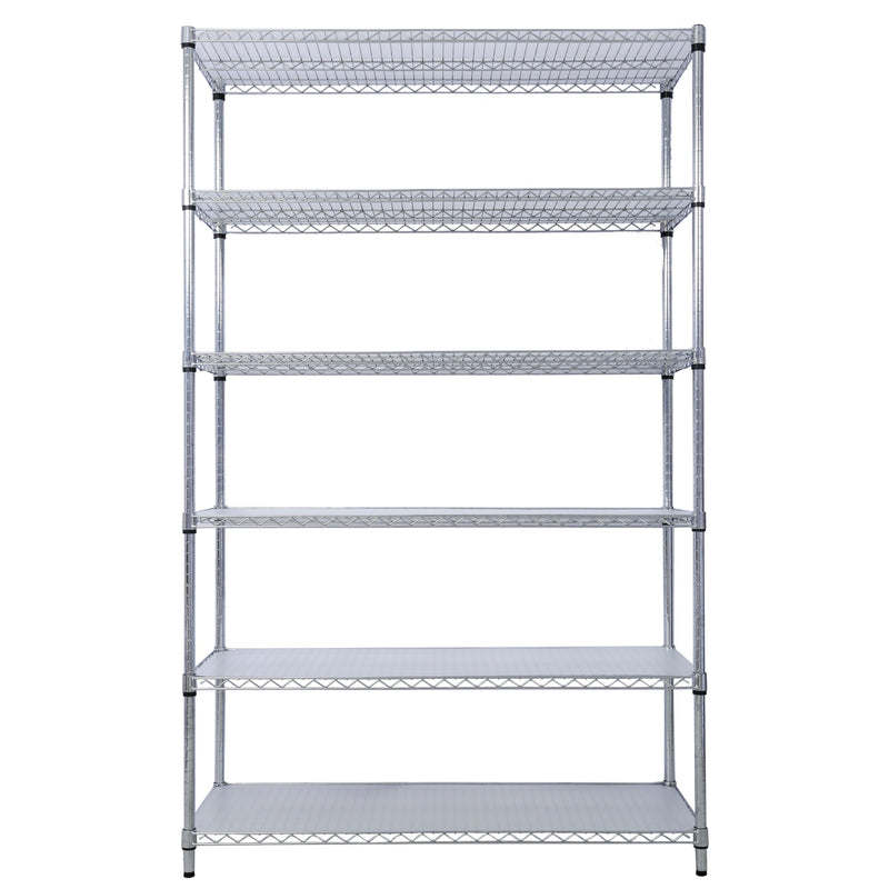 6 Tier 6000Lbs Capacity Nsf Metal Shelf Wire Shelving Unit, Heavy Duty Adjustable Storage Rack With Wheels & Shelf Liners For Commercial Grade Utility Steel Storage Rack