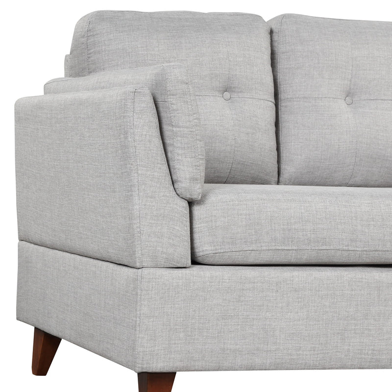 Modern Linen Fabric Sofa, L-Shape Couch With Chaise Lounge, Sectional Sofa With One Lumbar Pad