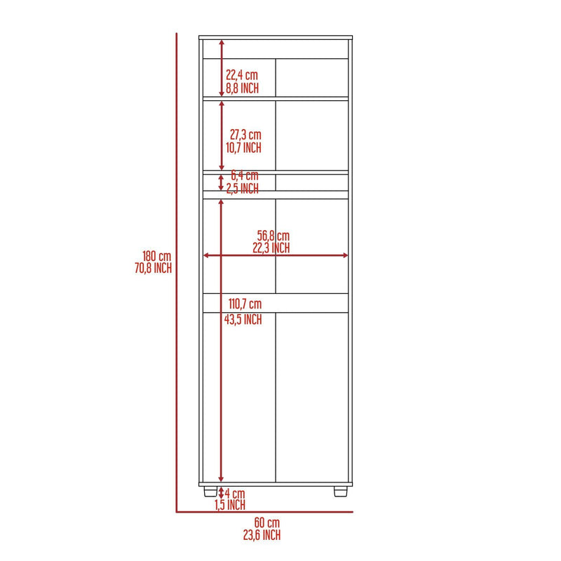 Armoire Organiser, Two Shelves, Rod, Double Door Cabinet Armoire