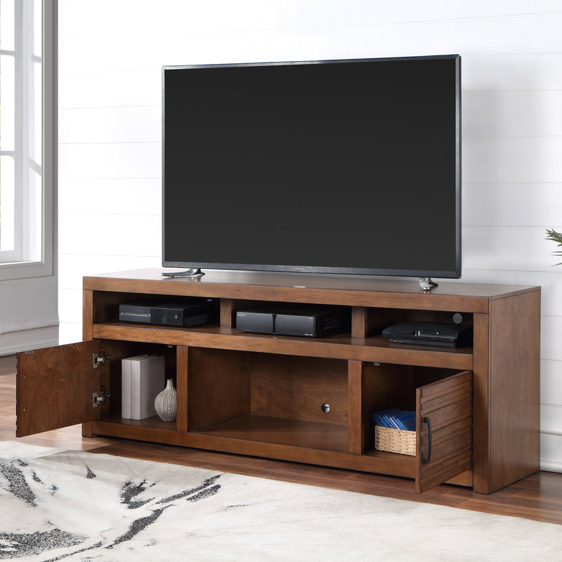 Bridgevine Home Sausalito 72 inch TV Stand Console for TVs up to 85 inches, No Assembly Required, Whiskey Finish