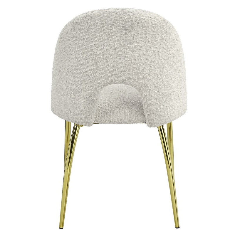 Fadri - Side Chair (Set of 2) - Teddy Sherpa & Mirrored Gold