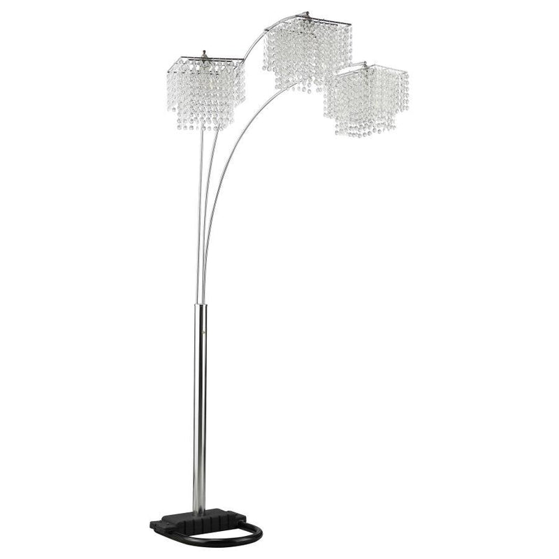 Miriam - Crystal Drop Shade Floor Lamp - Chrome