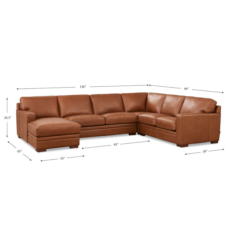 Dillon - Leather Left Chaise Sectional