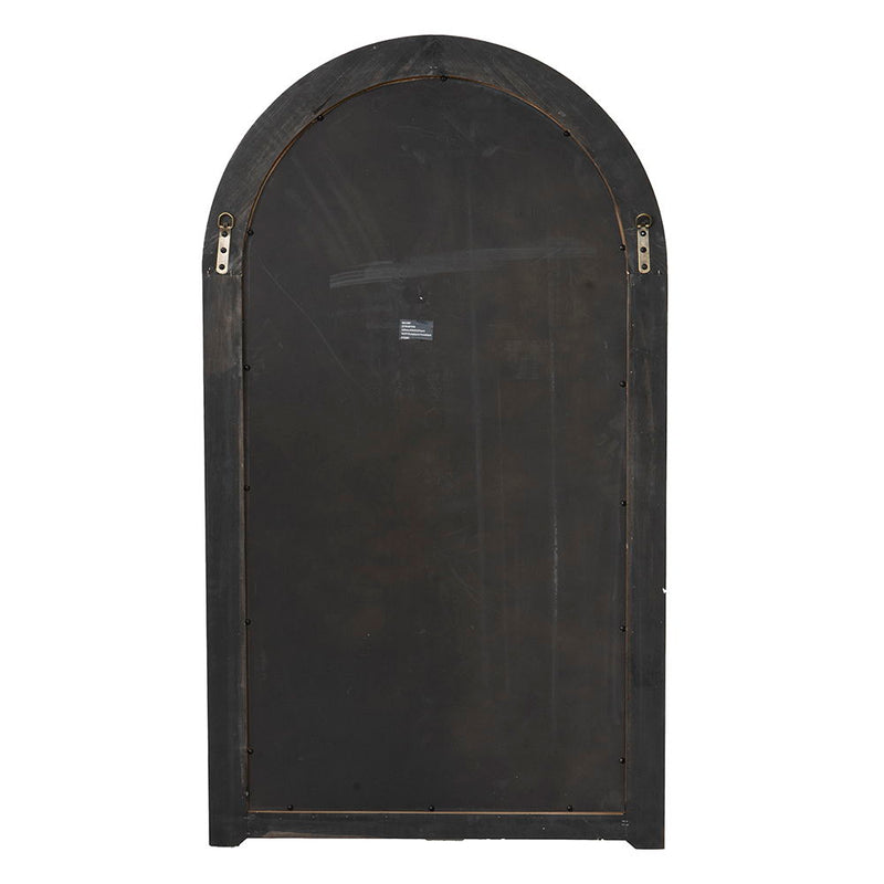 Arch Wood Wall Mirror - Brown Antique White