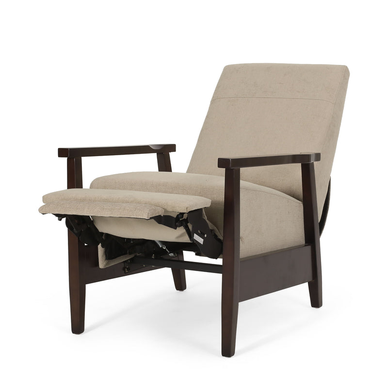 Wide Wood Hand Manual Club Recliner