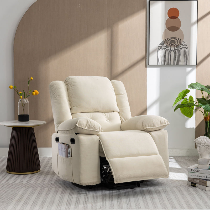 Massage Recliner, Power Lift Chair For Elderly With Adjustable Massage And Heating Function, Recliner Chair With Infinite Position And Side Pocket For Living Room