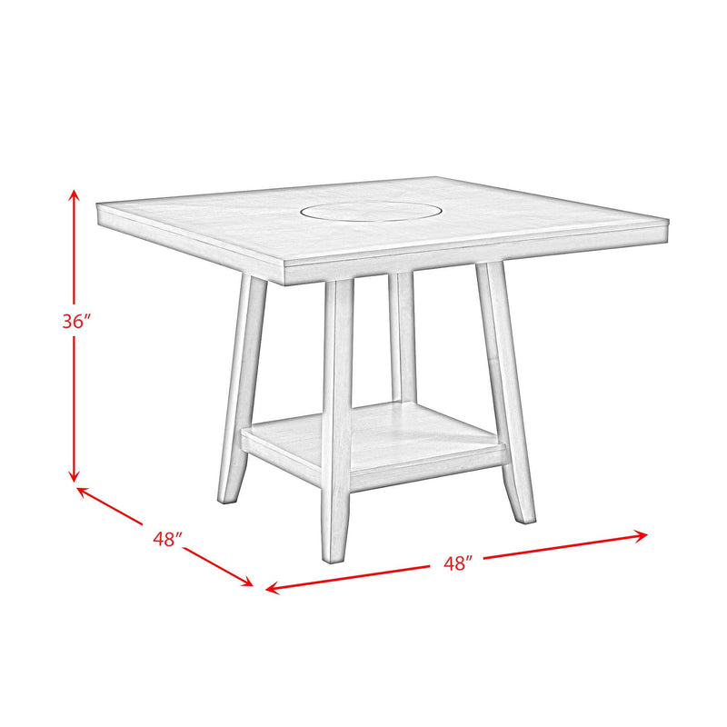 Seneca - Square Counter Table With Lazy Susan - Gray