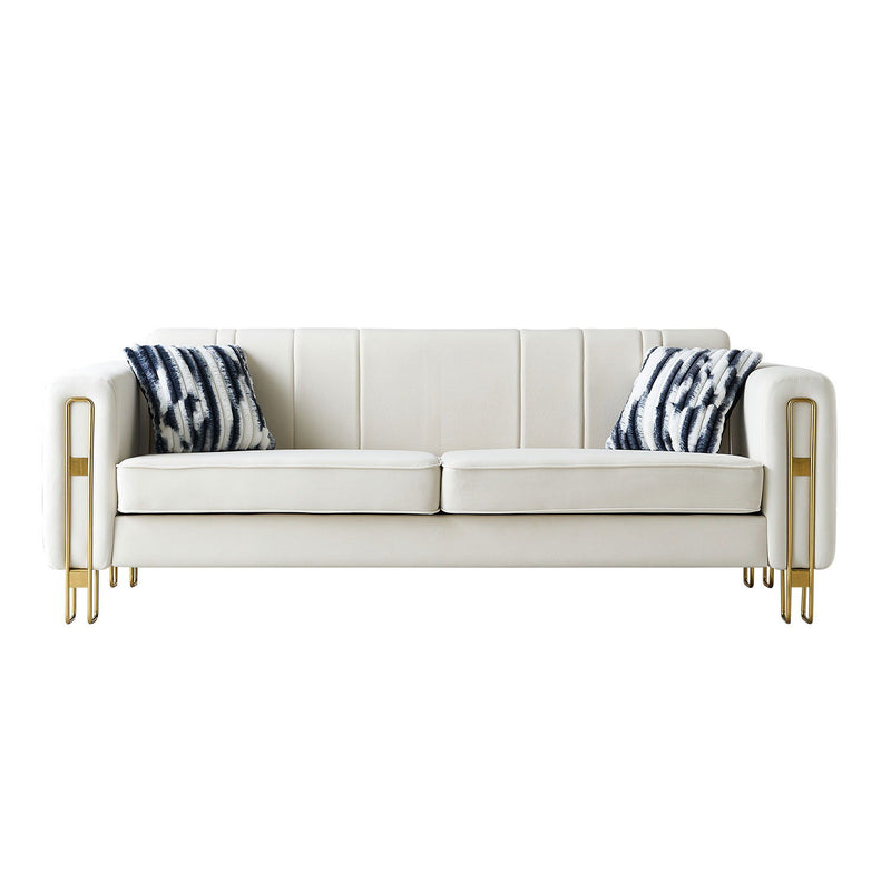 Modern Velvet Sofa 85.04" For Living Room