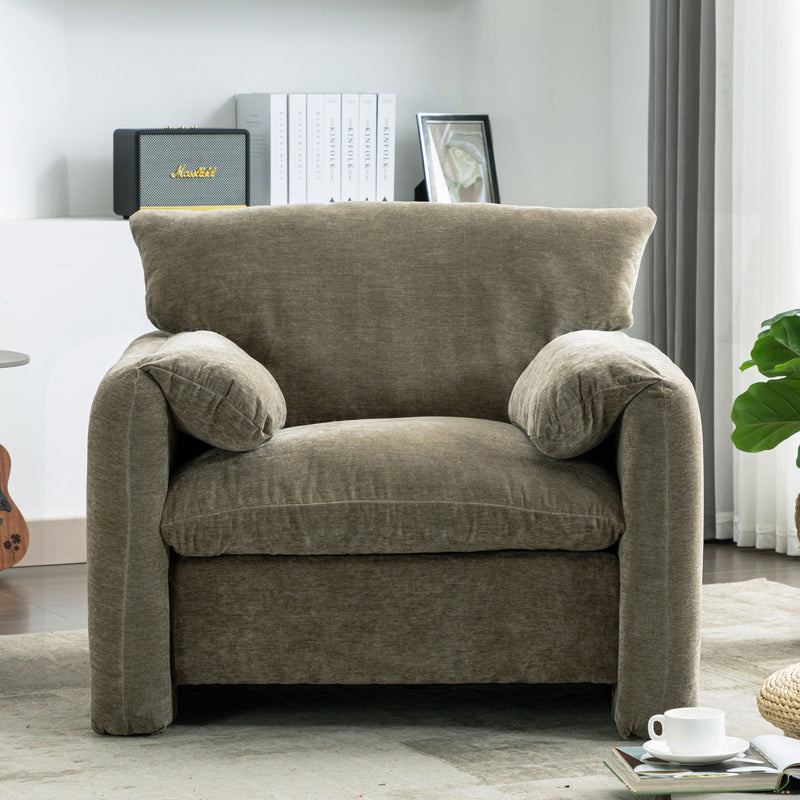 Modern Style Chenille Oversized Armchair Accent Chair Single Sofa Lounge Chair For Living Room, Bedroom