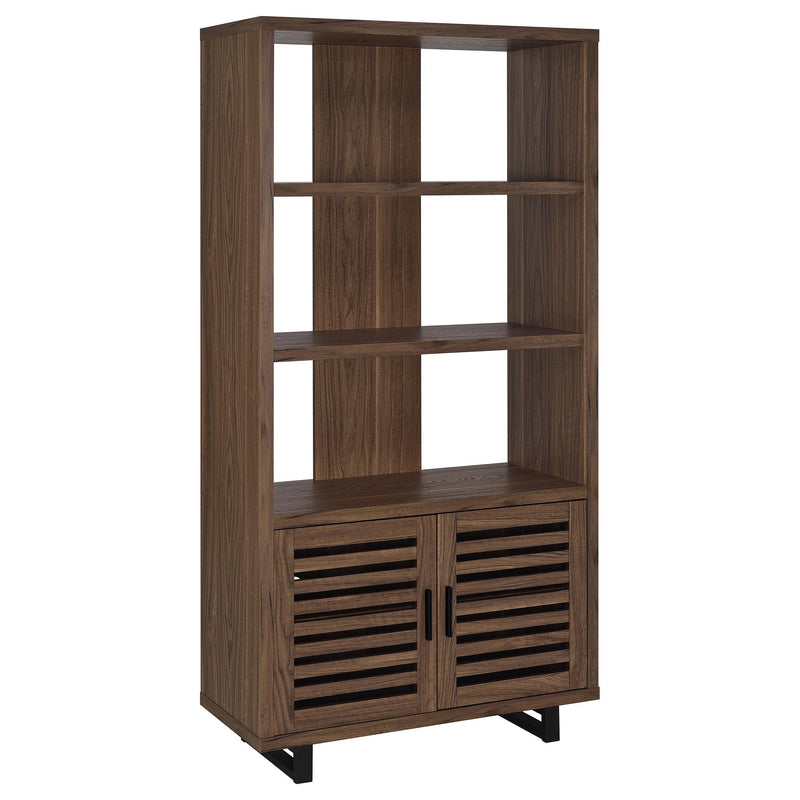 Maddox - 3-Shelf Cabinet Bookcase - Walnut