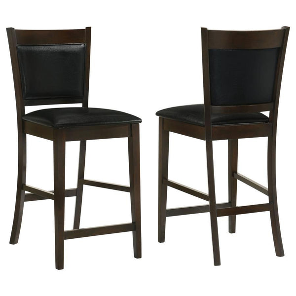 Jaden - Upholstered Counter Height Stools (Set of 2) - Black And Espresso