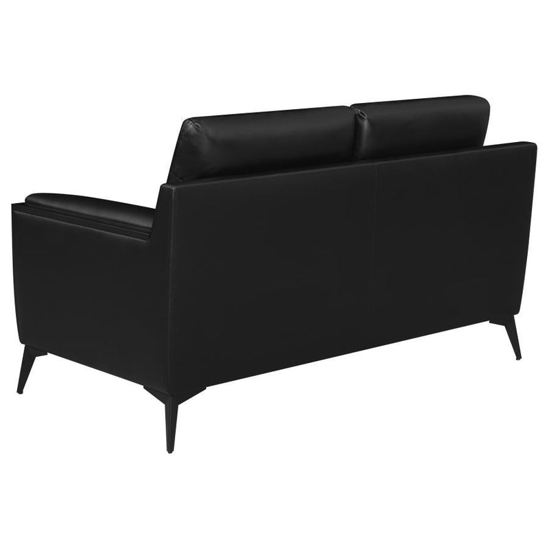 Moira - Upholstered Tufted Loveseat With Track Arms - Black