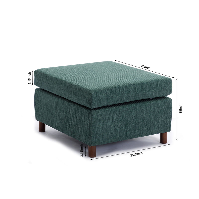 2 Seat Module Sectional Sofa Couch With 1 Ottoman For Living Room, Seat Cushion And Back Cushion Non-Removable And Non-Washable