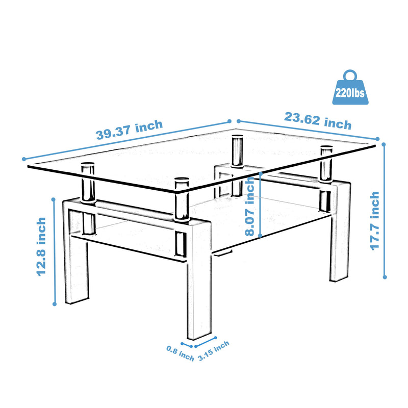 Rectangle Coffee Table, Modern Side Center Tables For Furniture