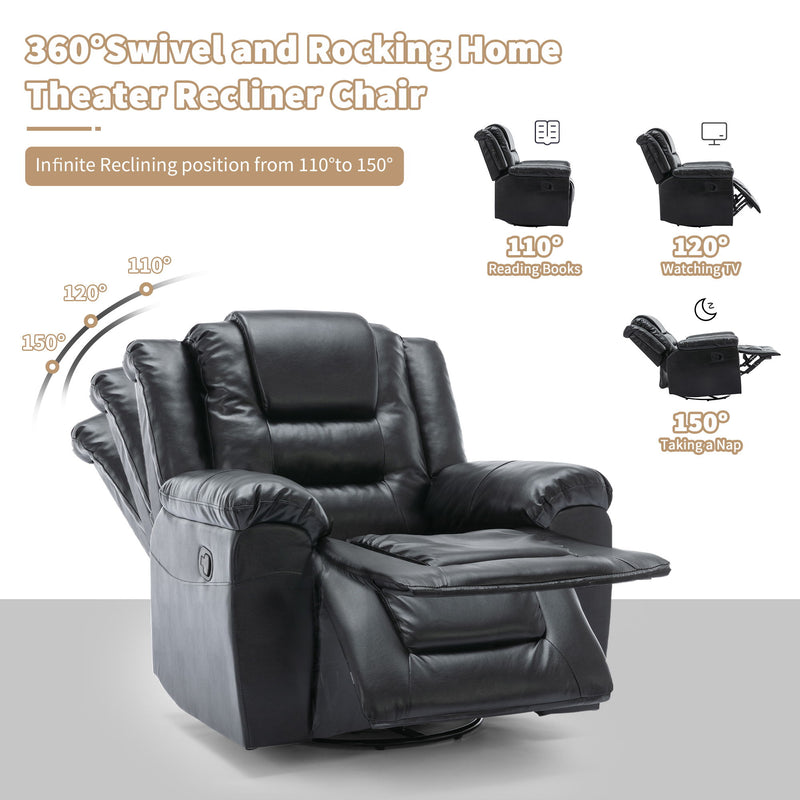 Home Theater Recliner Set Manual Recliner Chair With Wide Armrest, Two Built-In Cup Holders For Living Room