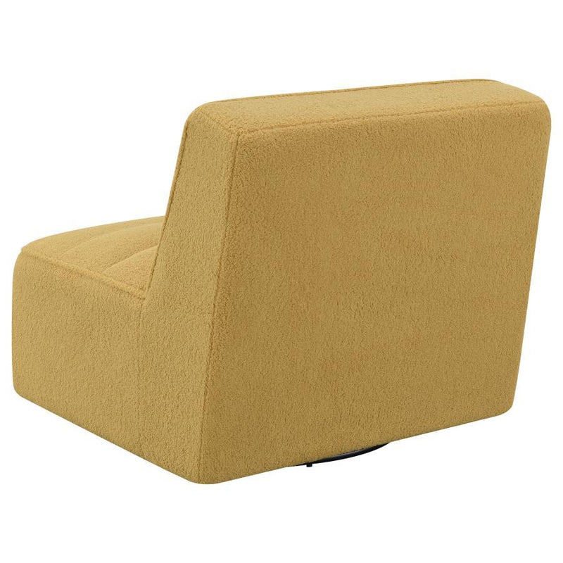 Cobie - Upholstered Armless Swivel Chair - Mustard