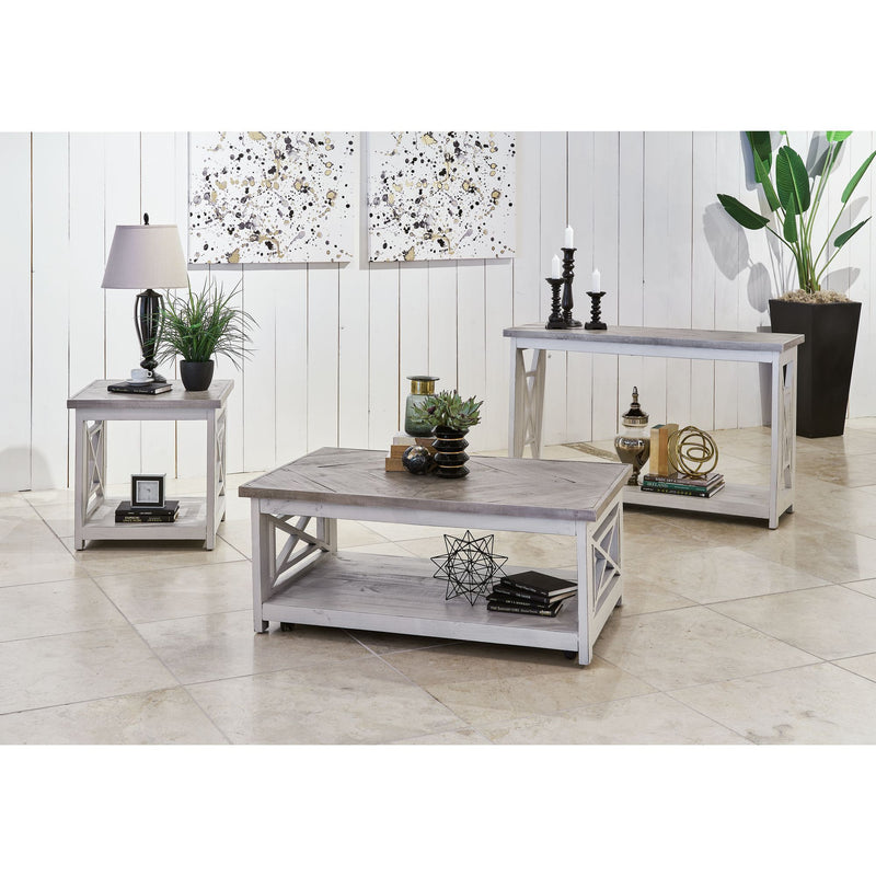 Justina - End Table NH White Base & NH Gray Top