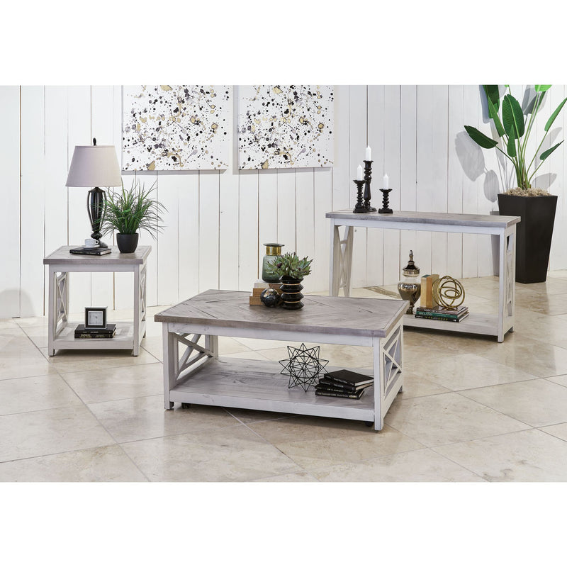Justina - Sofa Table - White / Grey