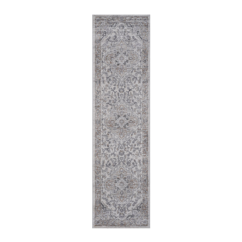 Marfi - 2' x 8' Oriental Non-Shedding Living Room Bedroom Dining Home Office Stylish And Stain Resistant Area Rug - Ivory / Beige