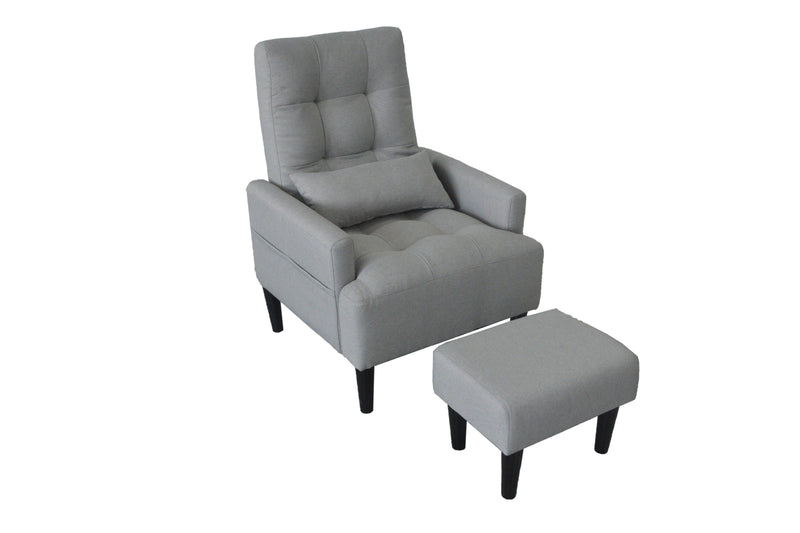 Modern Living Room Leisure Sofa Chair Design Home Adjustable Cozy Soft Chair - Gray