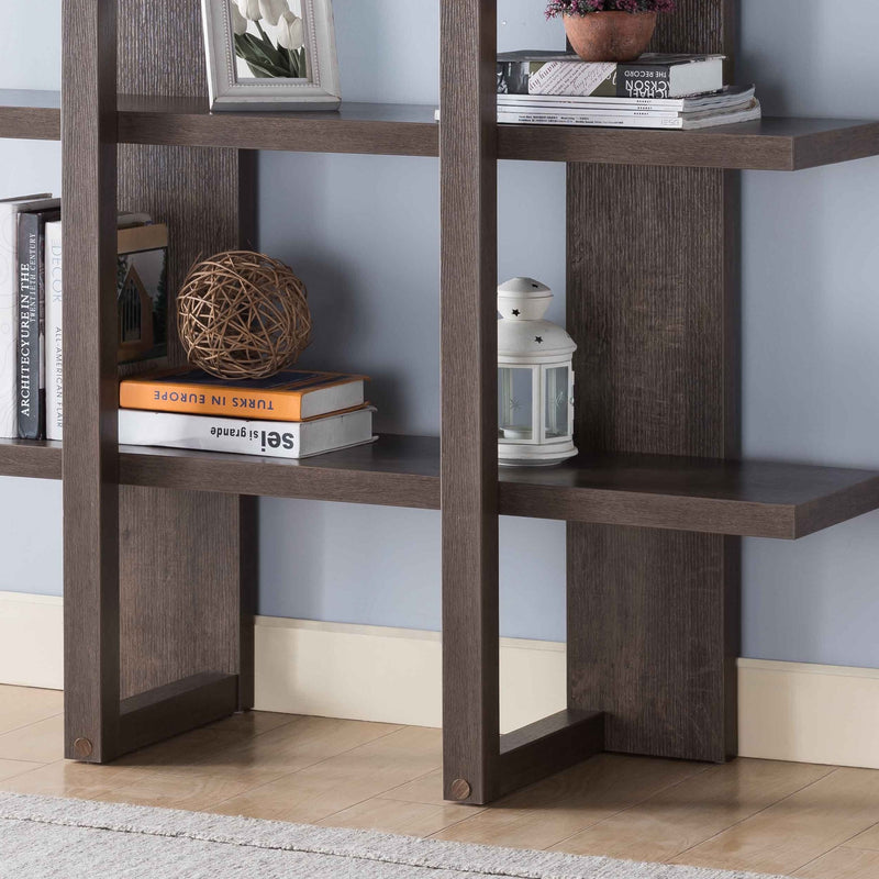 Two Toned Display Cabinet, 71" Tall Bookcase Storage Cabinet