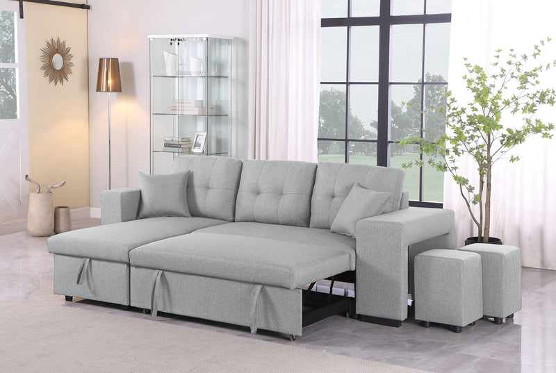 Daniel - Upholstered Reversible Sectional With Pull Out Loveseat