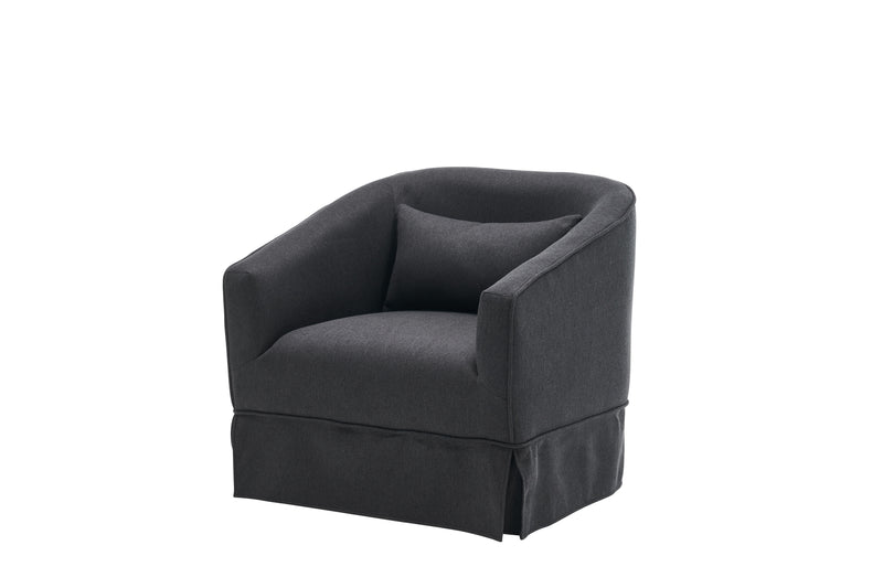 Swivel Barrel Chair With Ottoman, Swivel Accent Chairs Armchair For Living Room, Reading Chairs For Bedroom Comfy, Round Barrel Chairs With Metal Base