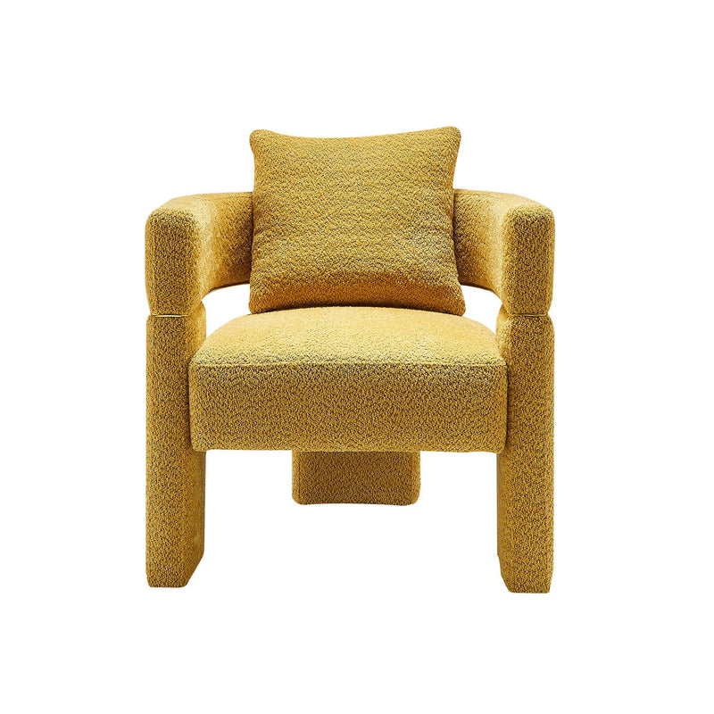 Wide Boucle Upholstered Accent Chair