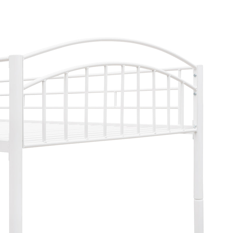 Twin Over Twin Metal Bunk Bed,Divided into Two Beds(White){OLD SKU:MF280424AAK}