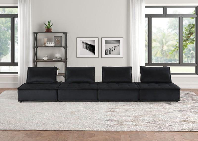 Anna - Velvet 4-Seater Modular Sofa