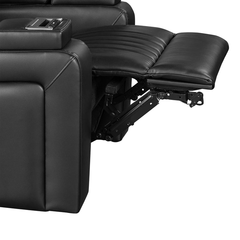 Power Recliner Home Theater Recliner With Power Adjustable Headrest, Wireless Charging Device, USB Port, Storage Arms, Cup Holder And Swivel Tray Table For Living Room