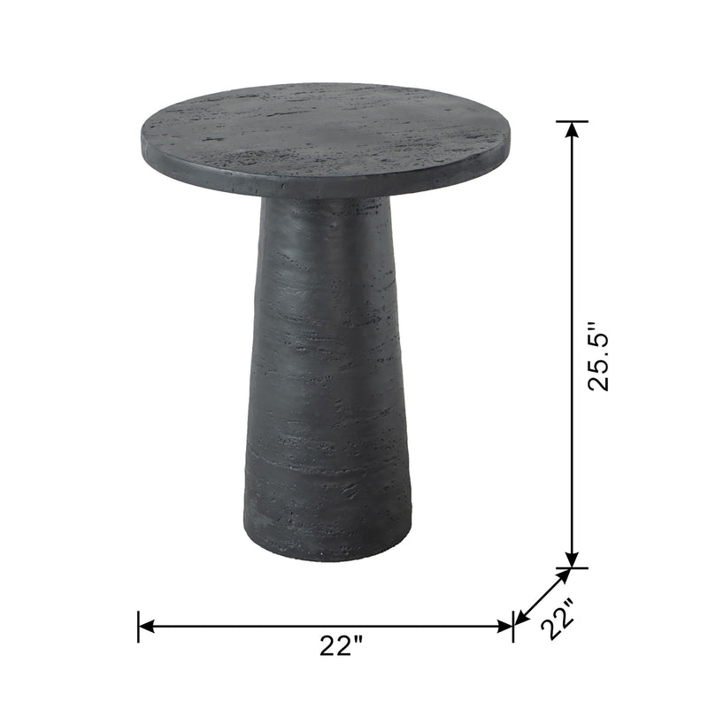 Round Side Table With Pedestal Base