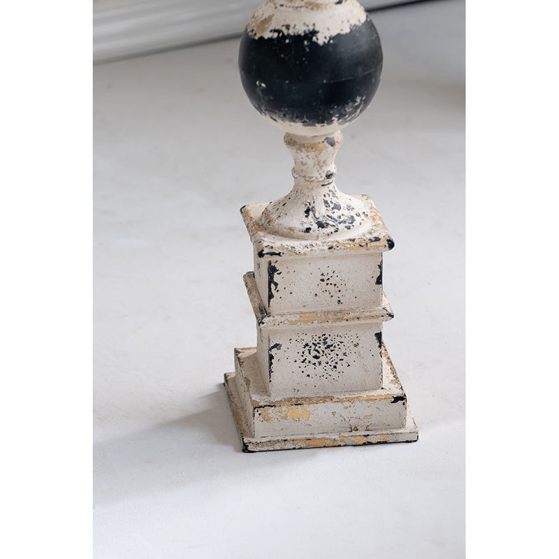 Small Distressed Side Table, Retro Elegant - Black White