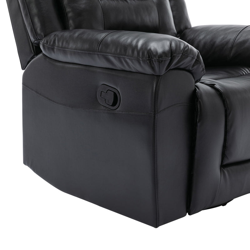 3 Seater Home Theater Recliner Manual Recliner Chair With Two Built-In Cup Holders For Living Room