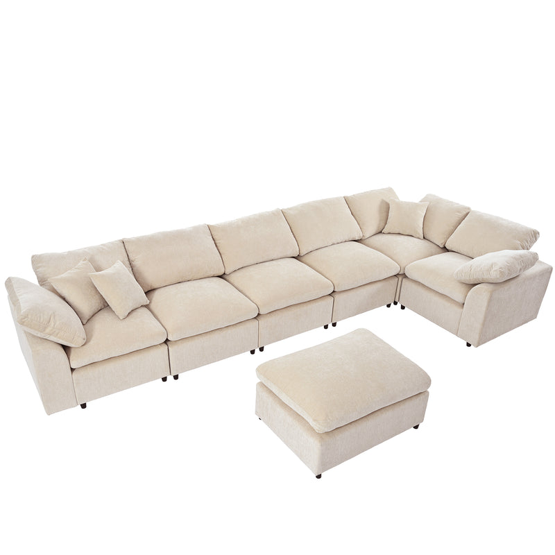 U_Style Oversized Modular Sectional Sofa with Ottoman L Shaped Corner Sectional for Living Room, Office, Spacious Space