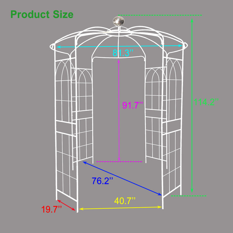 Metal Garden Arch Iron Garden Arbors Gazebo Dia High Birdcage Shape Pergola Pavilion For Wedding Ceremony