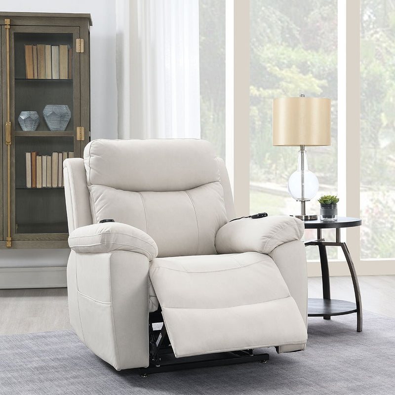 Chriki - Power Recliner With Lift & Heating & Massage - Beige Fabric