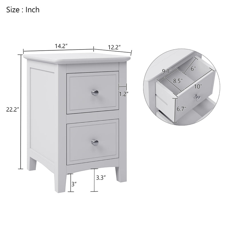 Solid Wood 3 Pieces Full Bedroom Sets - White